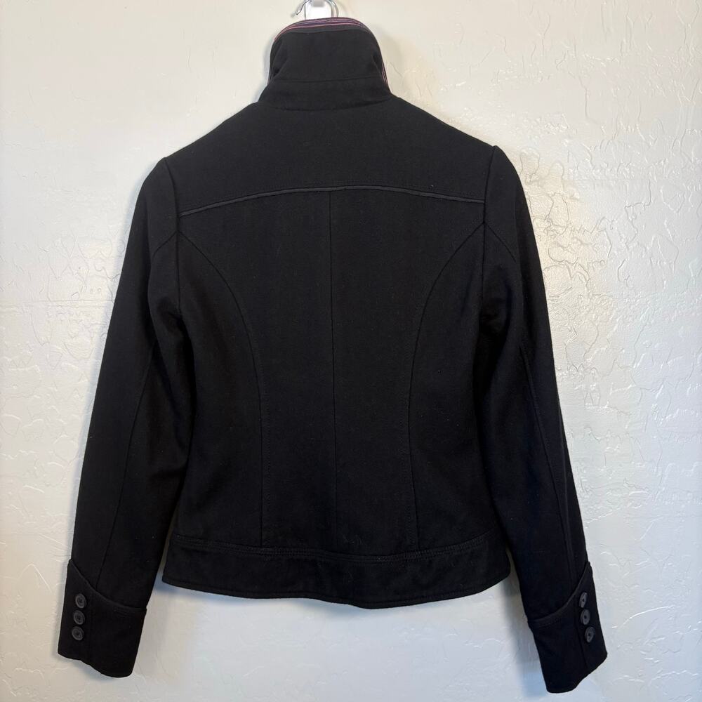 Pepe Jeans London Double Breasted Black Wool Blend Military Pea Coat Jacket XS - Picture 2 of 16